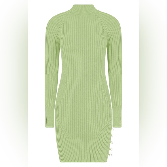 NWT JACQUEMUS LA ROBE PIGOLO RIB KNIT DRESS | APPLE GREEN - Picture 1 of 10